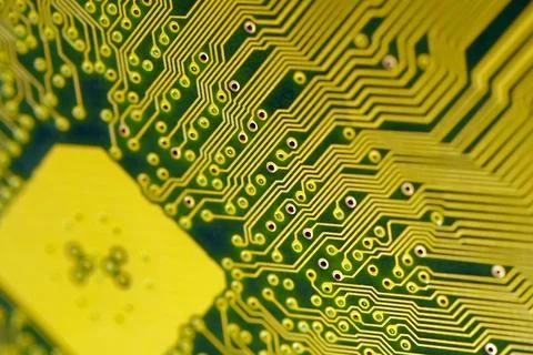 Back of a personal computer motherboard Stock Photos