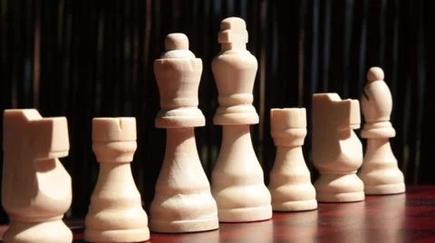 Back Pieces on Chess Board Stock-Footage 54289185