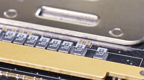 Back plates of dual CPU server mainboard sliding video Stock Footage 59596680