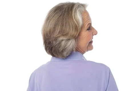 Back pose of an old lady Stock Photos