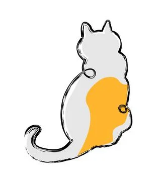 Back pose simple vector crayon or chalk sketch single one or continuous line Stock Illustration