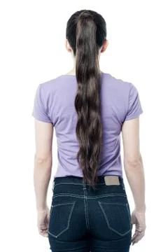 Back pose of young female Stock Photos