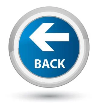 Back prime blue round button Stock Illustration