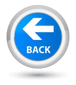Back prime cyan blue round button Stock Illustration