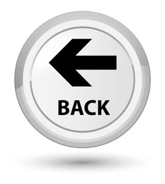 Back prime white round button Illustrazione stock