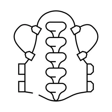 Back protection motorcycle line icon vector illustration Stock Illustration