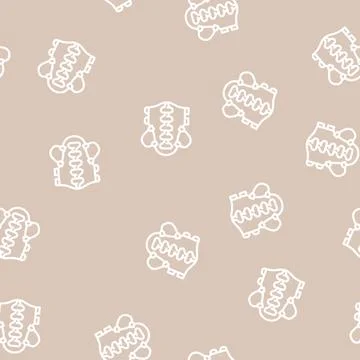 Back protection motorcycle line vector seamless pattern Stock Illustration
