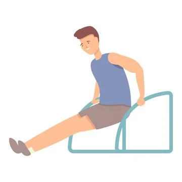 Back push up icon cartoon vector. Street training Illustrazione stock