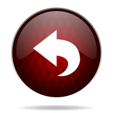 Back red glossy web icon on white background. Stock Illustration