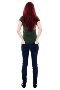 Back of a red haired young student Stock Photos
