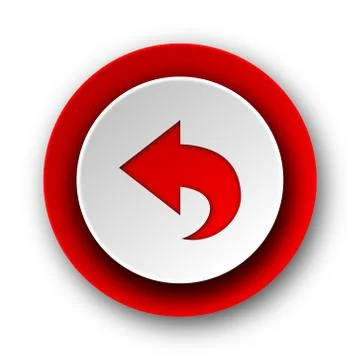 Back red modern web icon on white background. Illustrazione stock