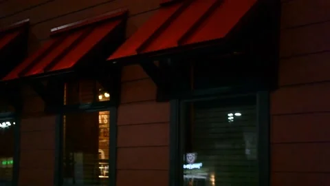 Back of a Restaurant - Nighttime Stock Footage 136559025