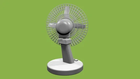 BACK RIGHT VIEW OF OSCILLATING DESKTOP FAN ANIMATION Vídeos de archivo 98612033