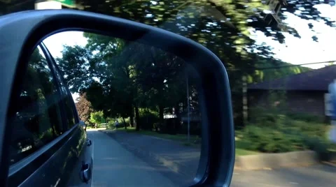 Back road reflected in car mirror 스톡 동영상 48701043