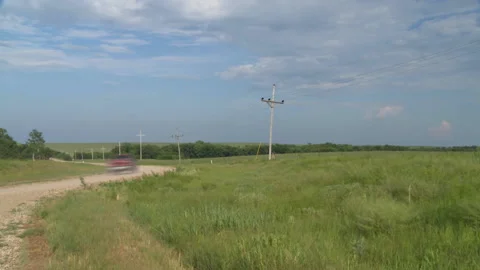 Back road speeding car Stock Footage 137605871