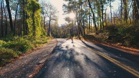 Back road in upstate New York during the fall - 4k Stock Footage 70346991