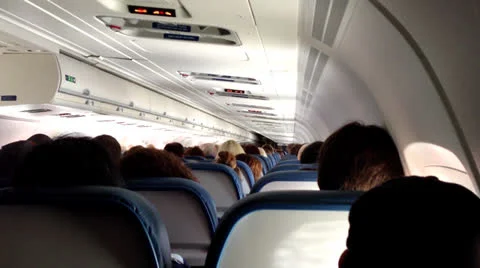 Back Row of a Plane Stock Footage 23185836