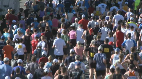 Back of runners in race Stock Footage 329355