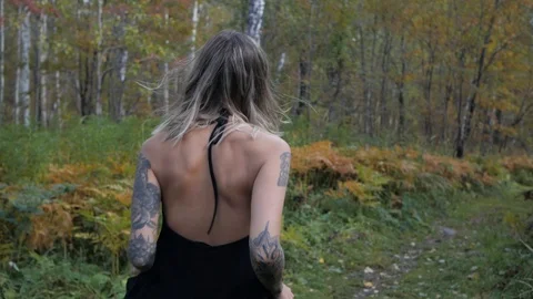 Back of a running girl Stock Footage 116771355
