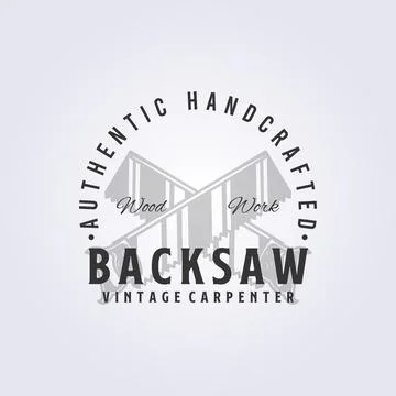 Back saw logo vector illustration design, for carpentry Stock Illustration