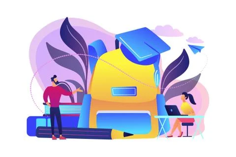 Back to school 2018-2019 concept vector illustration. Stock Illustration