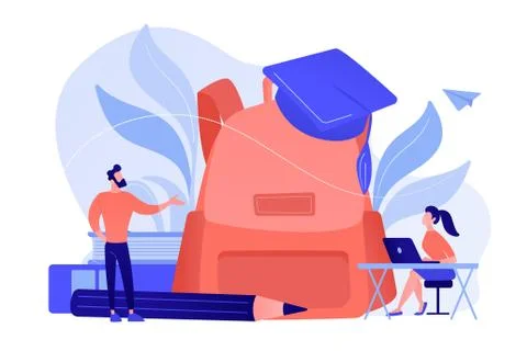 Back to school 2018-2019 concept vector illustration. Stock Illustration