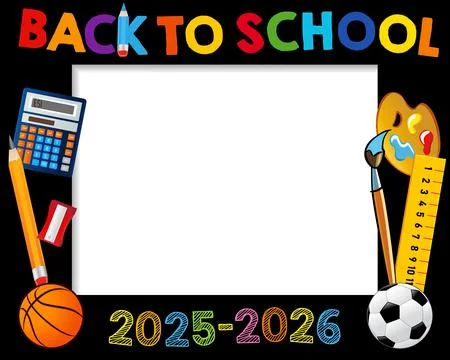 Back to school 2025-2026, creative photo booth design Stock Illustration