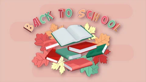 Back to School, 3D animation on a seamless loop Stock Footage 204924837