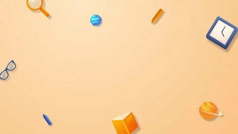 Back to school 3D elements Animation icons popping up to add text in the Stock Footage 265458512