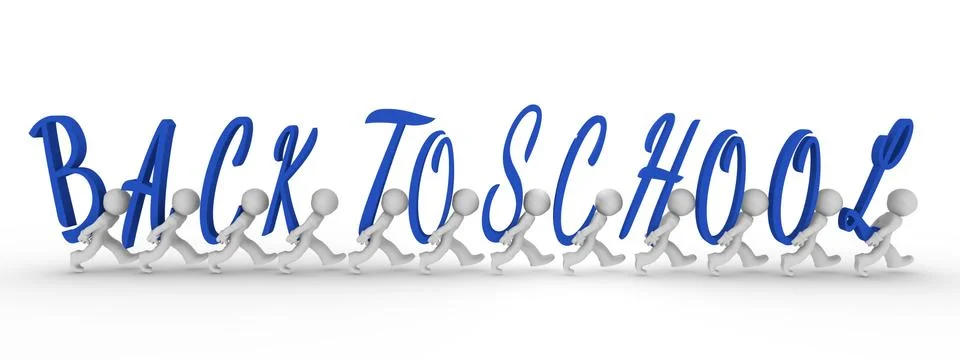 Back to school, 3d render イラスト素材