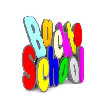 Back to school, 3d render Illustrazione stock