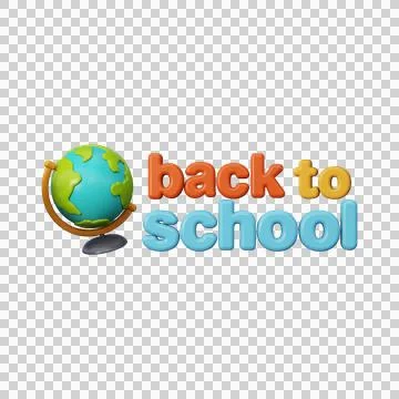 Back to School, 3d render Stock Illustration