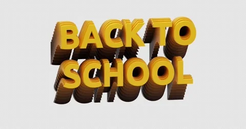 Back to school 3d seamless loop animation text with alpha channel. Stock Footage 247469546