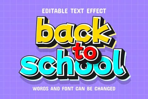 Back to school 3d text effect Stock Illustration