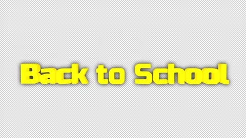 Back to School 3D Title Animation on Alpha Channel Stock Footage 318823588