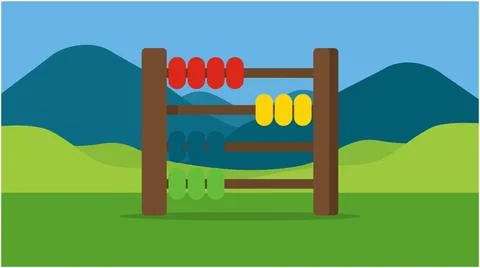 Back to School Abacus tool for basic mathematics education concept illustra.. Stock Illustration