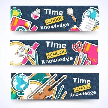 Back to school abstract background of flat icons notebook concep Stock Illustration