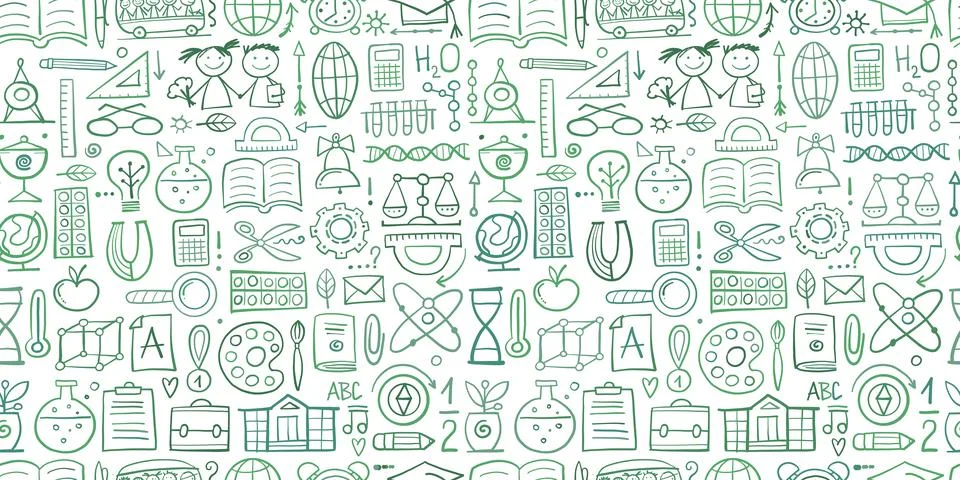 Back to School. Abstract Background. Seamless Pattern for your design Stock Illustration