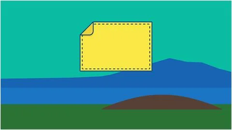 Back to School Abstract landscape scene with floating yellow rectangular pa.. Stock Illustration