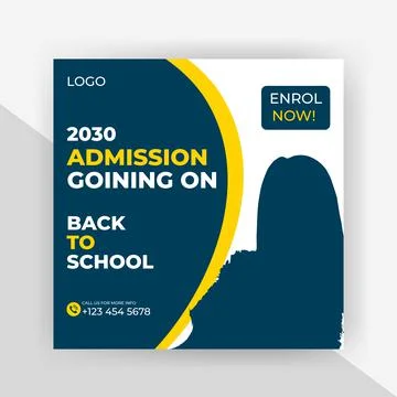 Back to school admission marketing template for social media post Stock Illustration