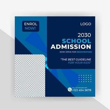 Back to school admission marketing template for social media post Stock Illustration