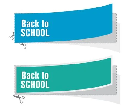 Back to school advertising labels Stock Illustration
