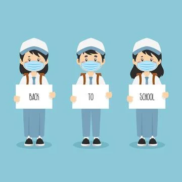 Back School after Pandemic Concept Stock Illustration