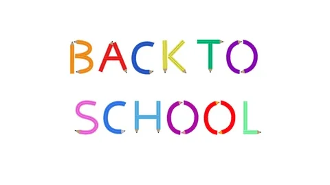 BACK TO SCHOOL (with alpha channel/transparent background) Stock Footage 109297473