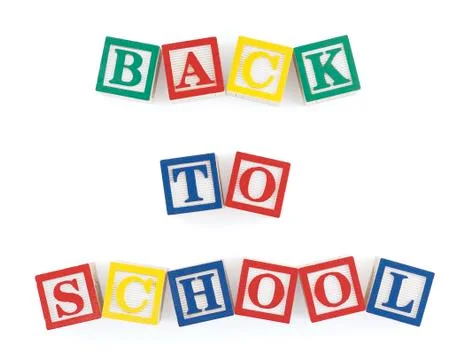 Back to school alphabet blocks Foto stock