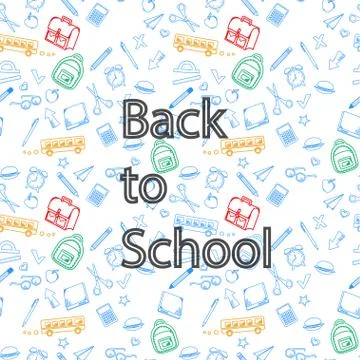 Back to school and accessories on a background Stock Illustration