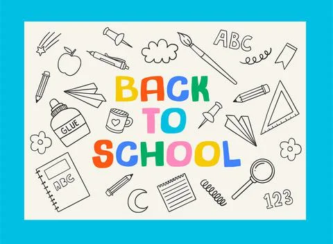Back to School and Educational Materials Illustration Design Stock Illustration