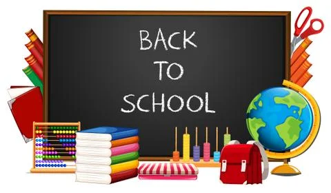 Back to school and elements Illustrazione stock