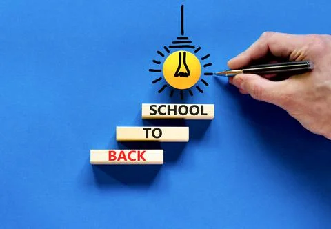 Back to school and support symbol. Concept words Back to school on wooden blo Stock Photos