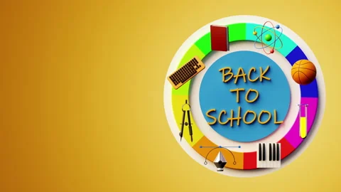 Back to school animated background with orange gradient and copy space. Stock Footage 204912665